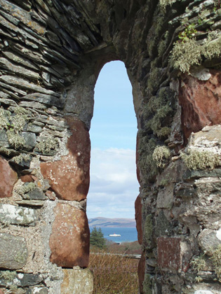 Photo of the view to the sea from old church window